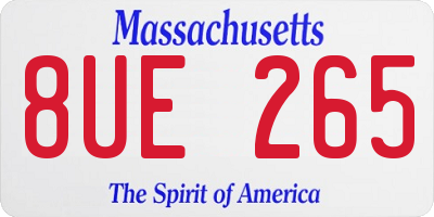 MA license plate 8UE265