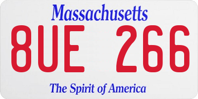 MA license plate 8UE266
