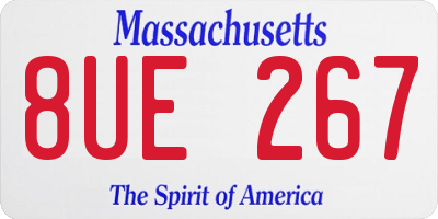 MA license plate 8UE267