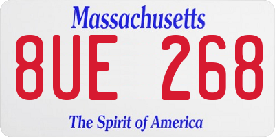 MA license plate 8UE268