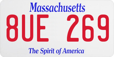 MA license plate 8UE269