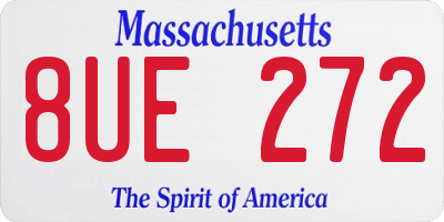 MA license plate 8UE272