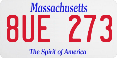 MA license plate 8UE273