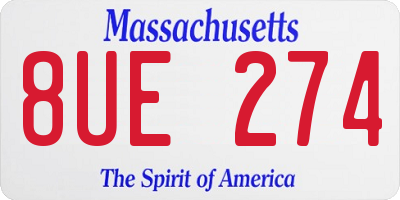 MA license plate 8UE274