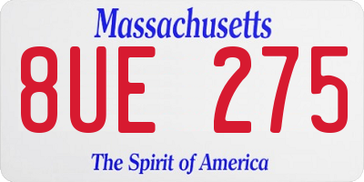MA license plate 8UE275
