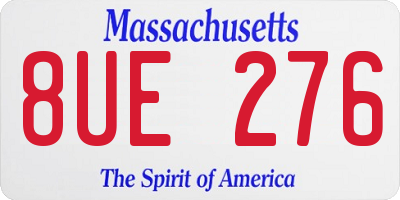 MA license plate 8UE276