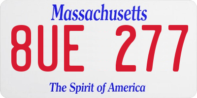 MA license plate 8UE277