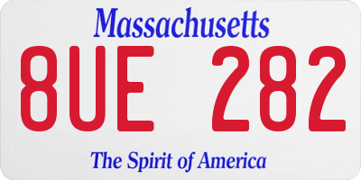 MA license plate 8UE282