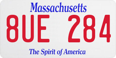 MA license plate 8UE284