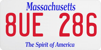 MA license plate 8UE286