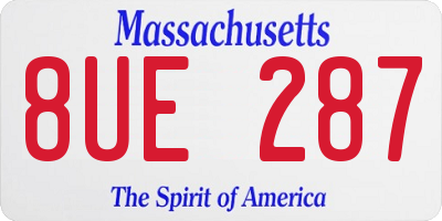 MA license plate 8UE287