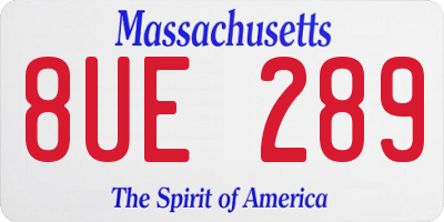 MA license plate 8UE289