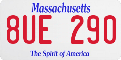 MA license plate 8UE290