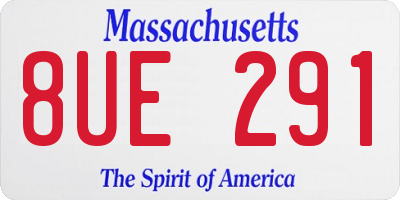MA license plate 8UE291