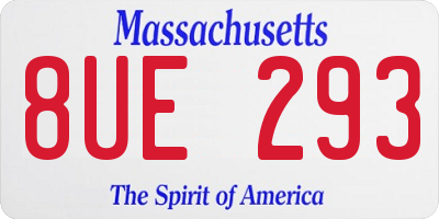MA license plate 8UE293