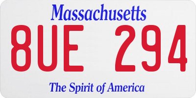 MA license plate 8UE294