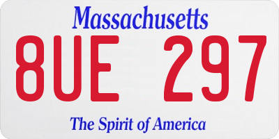 MA license plate 8UE297