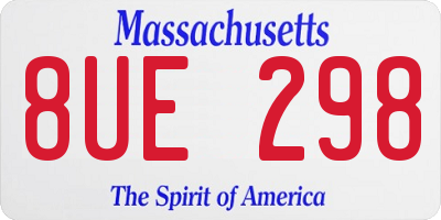 MA license plate 8UE298