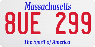 MA license plate 8UE299