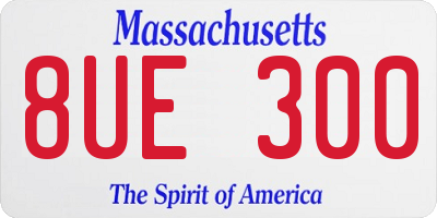 MA license plate 8UE300