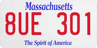 MA license plate 8UE301