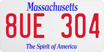 MA license plate 8UE304