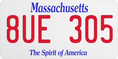 MA license plate 8UE305