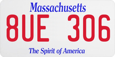 MA license plate 8UE306