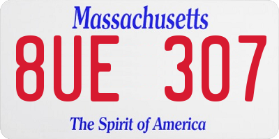 MA license plate 8UE307