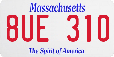 MA license plate 8UE310