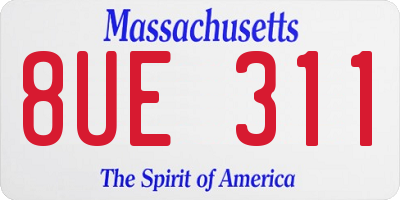 MA license plate 8UE311