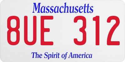 MA license plate 8UE312