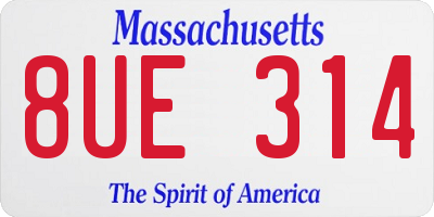 MA license plate 8UE314