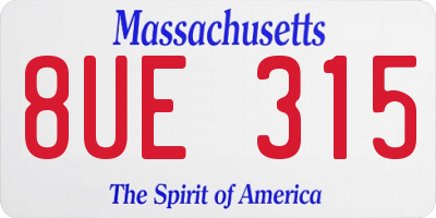 MA license plate 8UE315
