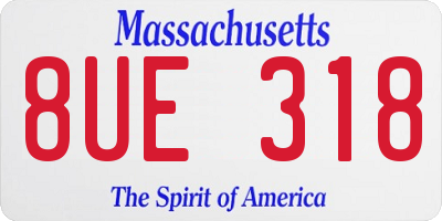 MA license plate 8UE318