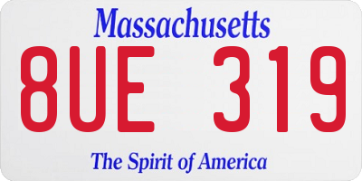 MA license plate 8UE319