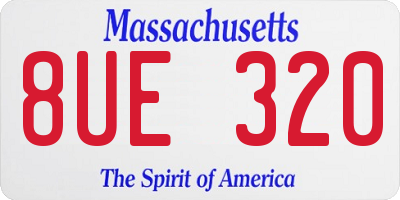 MA license plate 8UE320