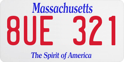 MA license plate 8UE321