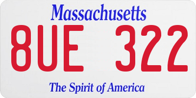 MA license plate 8UE322