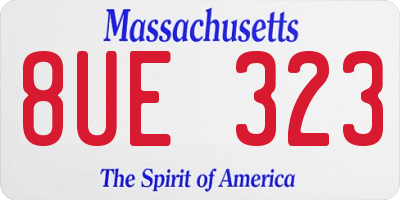 MA license plate 8UE323