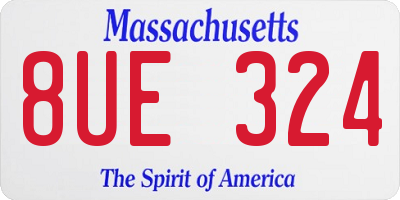MA license plate 8UE324