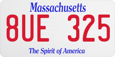MA license plate 8UE325
