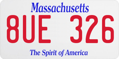 MA license plate 8UE326