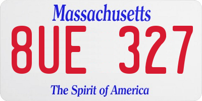 MA license plate 8UE327