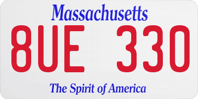 MA license plate 8UE330