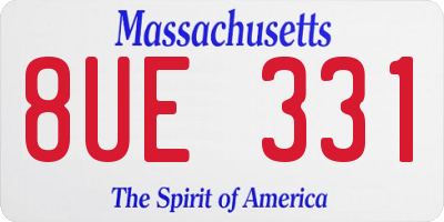 MA license plate 8UE331