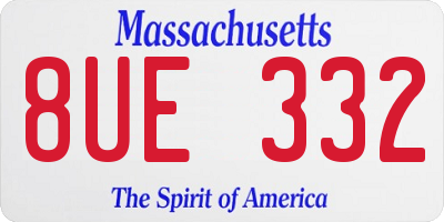 MA license plate 8UE332