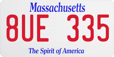 MA license plate 8UE335