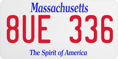 MA license plate 8UE336