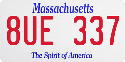 MA license plate 8UE337